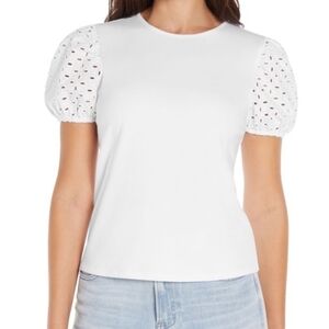 Express White Puff Sleeve Top